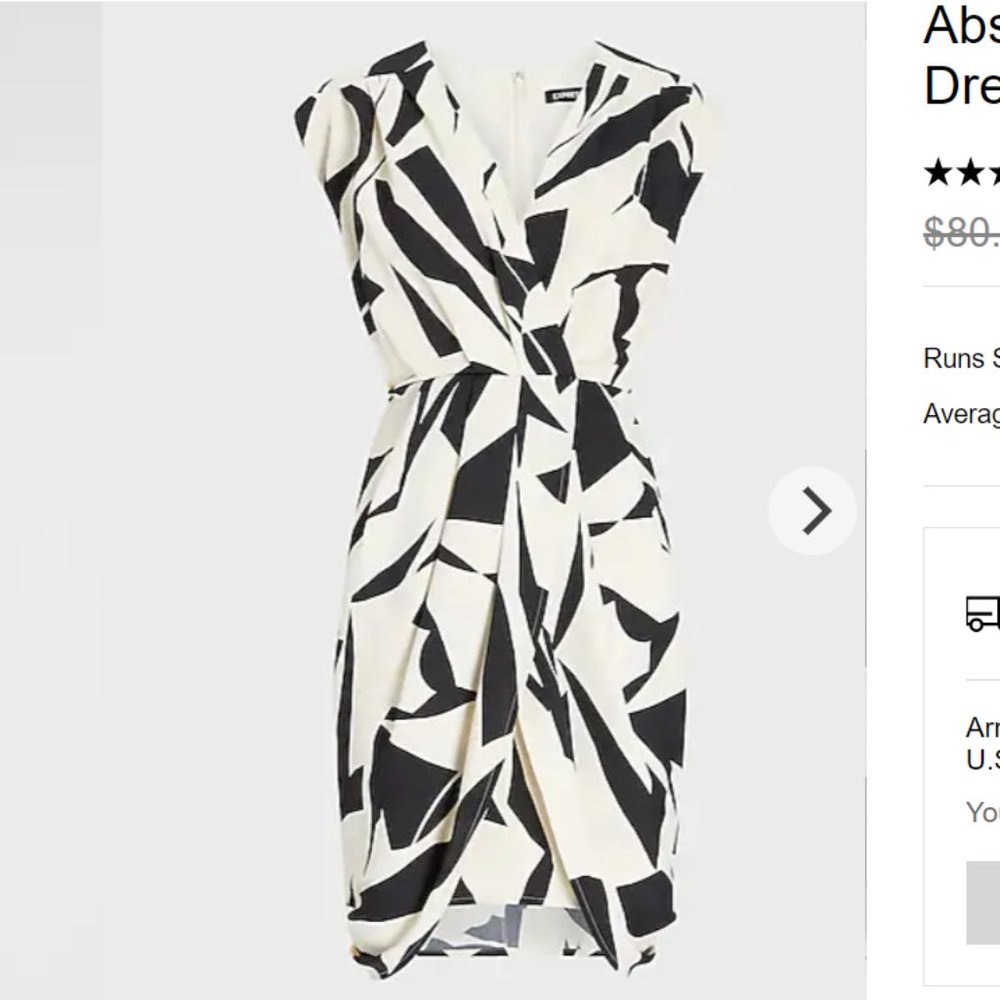 Express Abstract Print Draped Sheath Dress - NWT